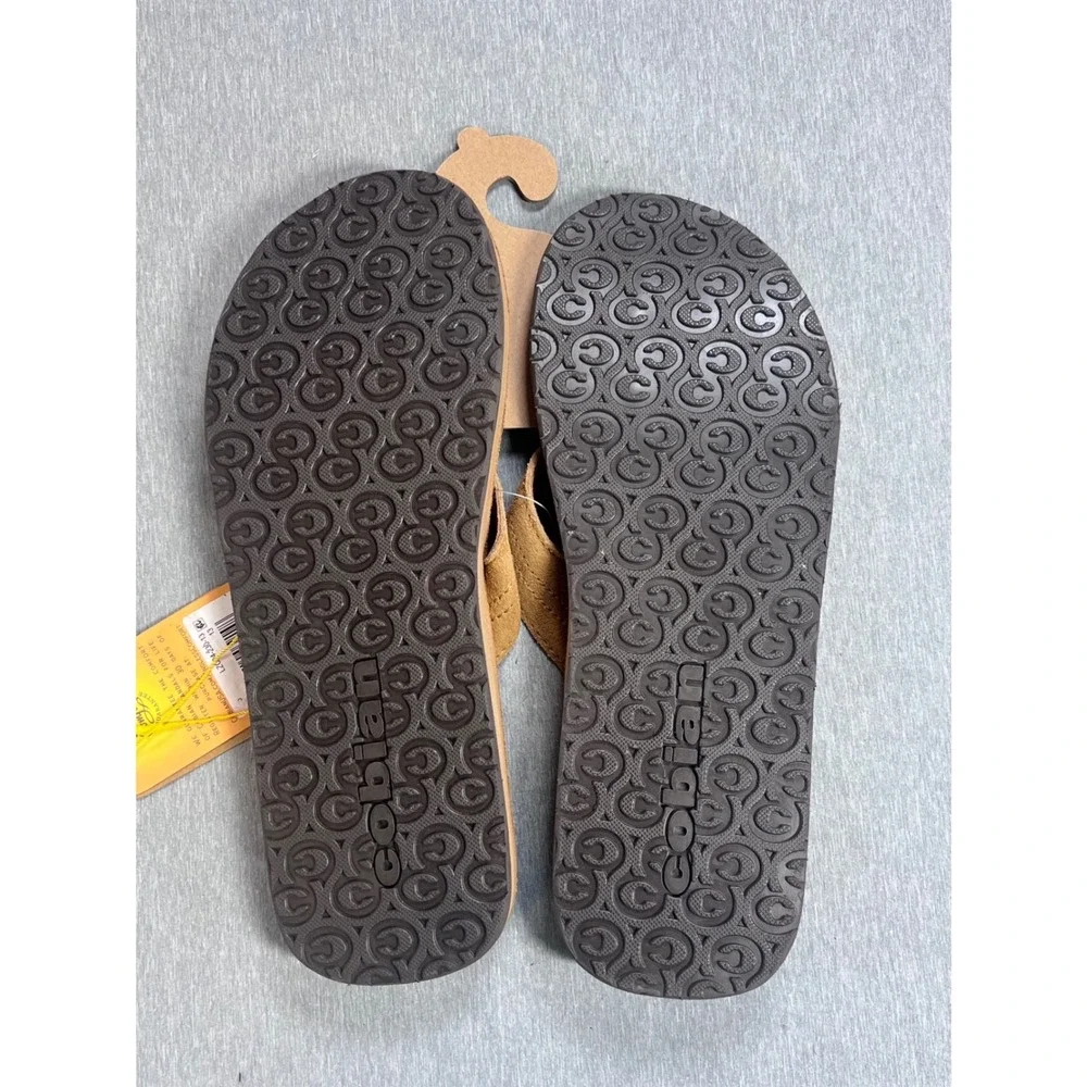 Cobian Lazo Campo Del Sol Mens Tan Premium Leather Flip Flop Sandals Size 13 NEW